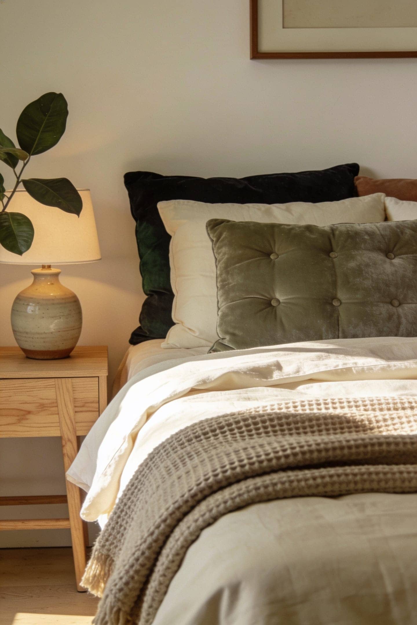 layered budget bedding set on a made bed, soft and rich
